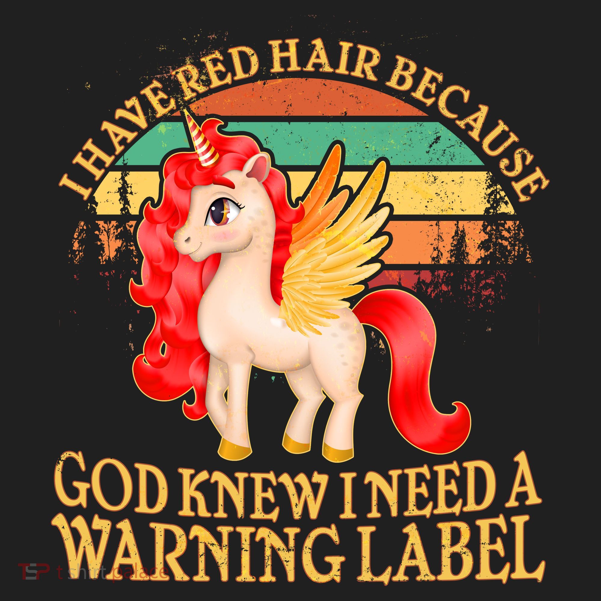 Retro Unicorn I Have Red Hair Warning Label Tumbler