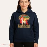 Retro Unicorn I Have Red Hair Warning Label Hoodie thumb 5