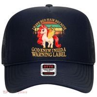 Retro Unicorn I Have Red Hair Warning Label Hat thumb 0