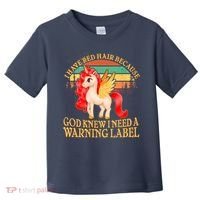 Retro Unicorn I Have Red Hair Warning Label Toddler T-Shirt thumb 0