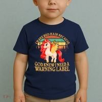 Retro Unicorn I Have Red Hair Warning Label Toddler T-Shirt thumb 2