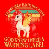 Retro Unicorn I Have Red Hair Warning Label Santa Hat thumb 1