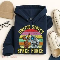 Retro United States Space Force Alien Hoodie thumb 4