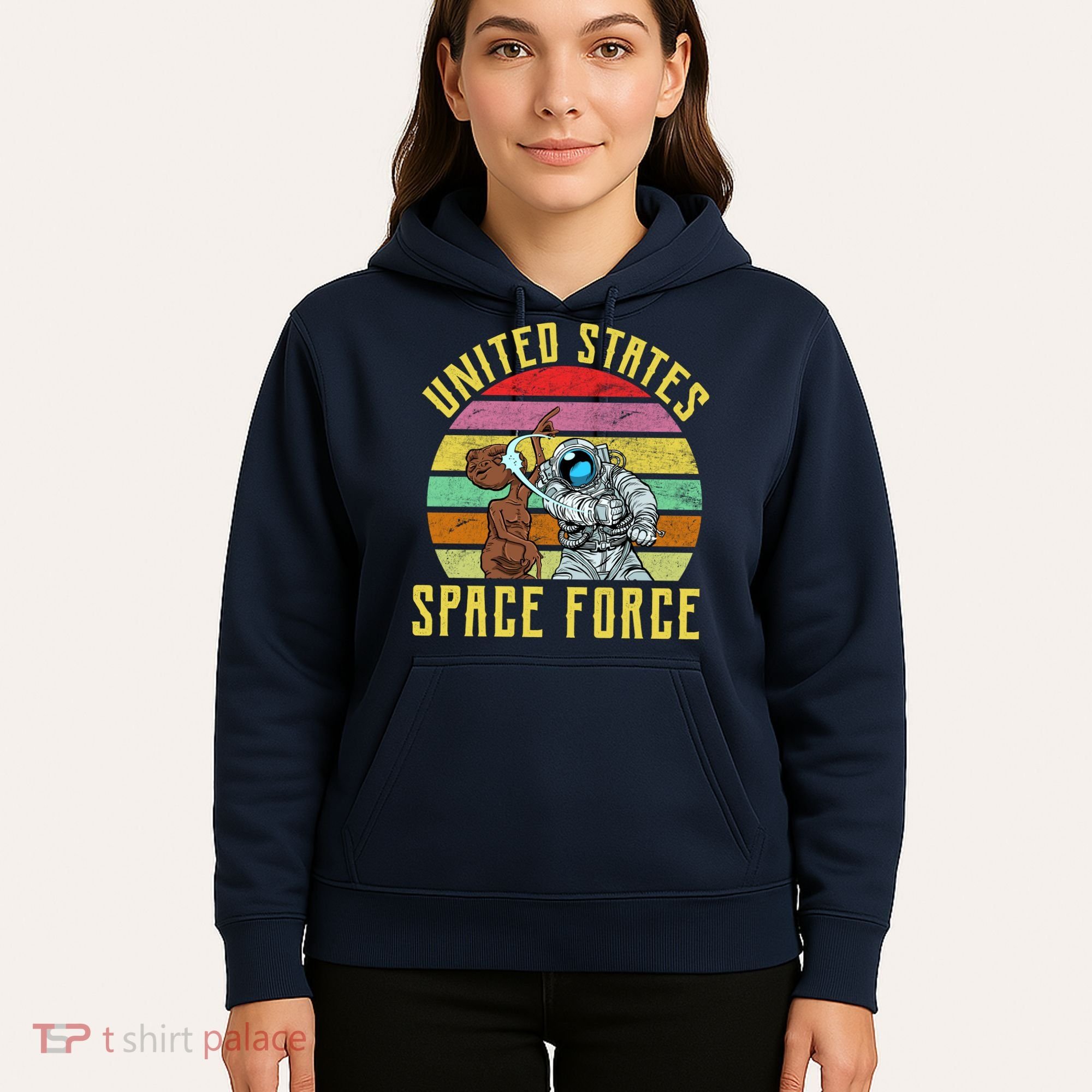 Retro United States Space Force Alien Hoodie