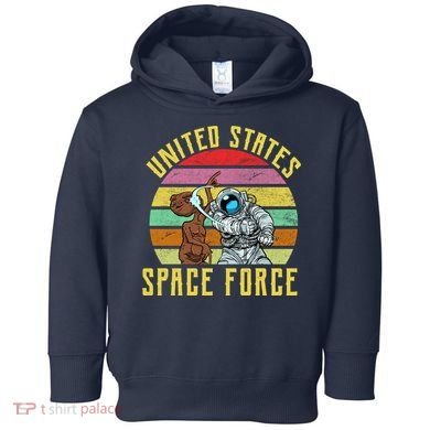 Retro United States Space Force Alien Toddler Hoodie