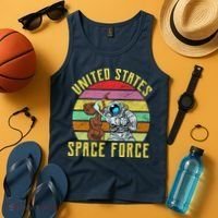 Retro United States Space Force Alien Tank Top thumb 4