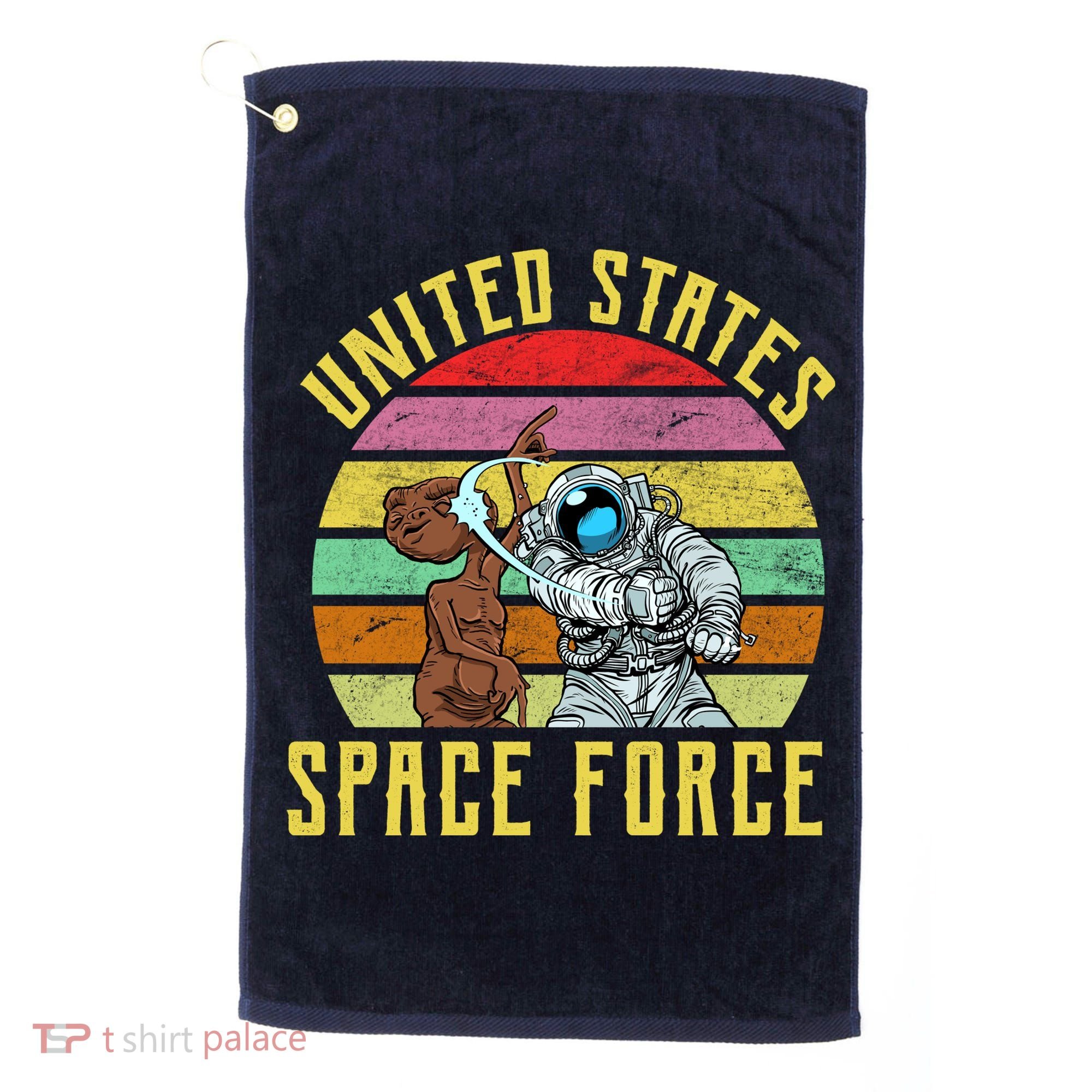Retro United States Space Force Alien Golf Towel