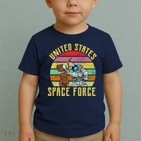 Retro United States Space Force Alien Toddler T-Shirt thumb 2