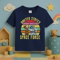 Retro United States Space Force Alien Toddler T-Shirt thumb 3