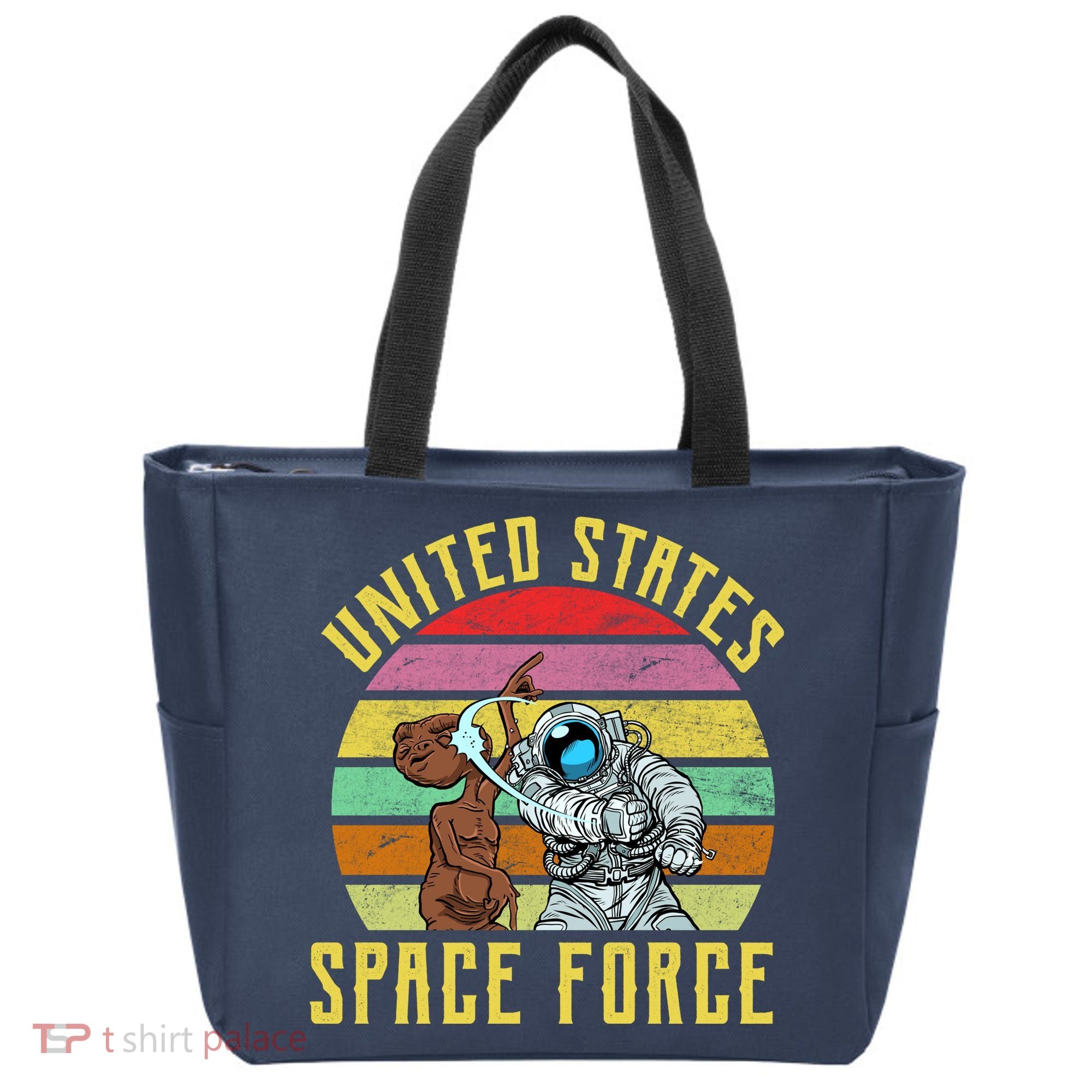 Retro United States Space Force Alien Tote Bag