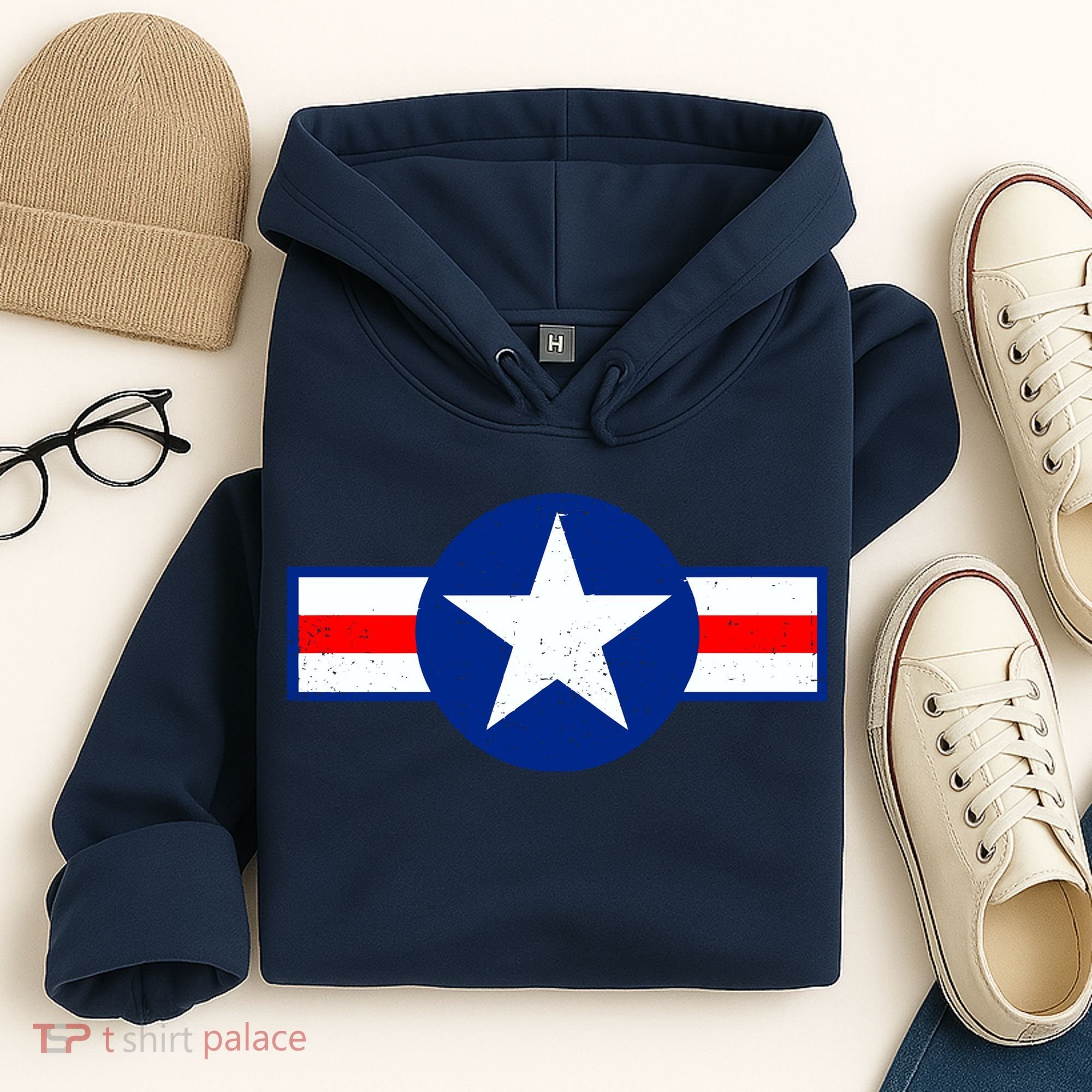 Retro US Army USA Star Logo Hoodie