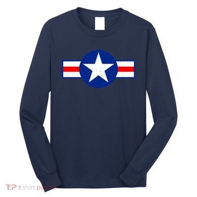 Retro US Army USA Star Logo Long Sleeve Shirt