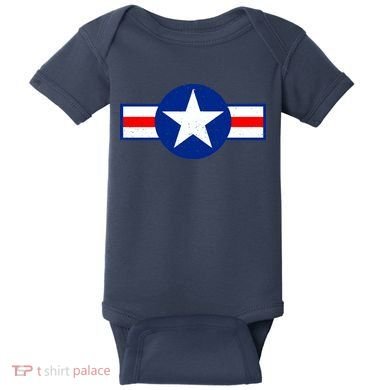 Retro US Army USA Star Logo Baby Bodysuit