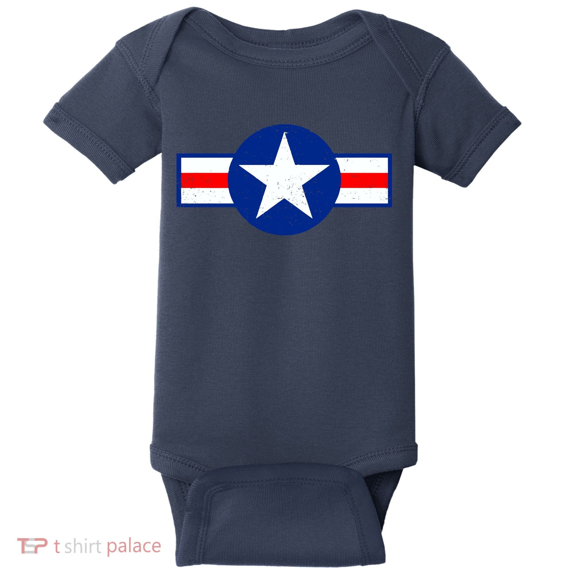 Retro US Army USA Star Logo Baby Bodysuit