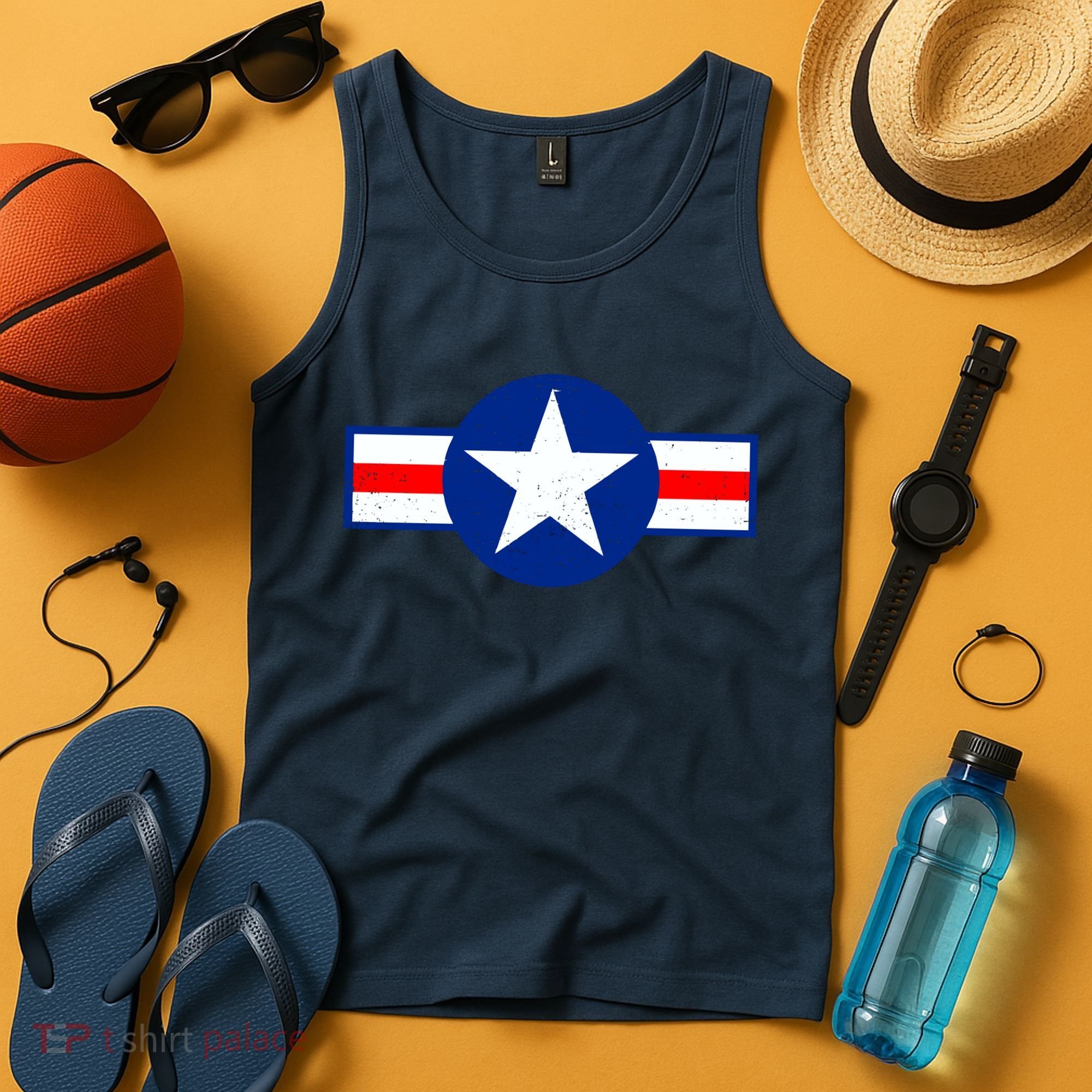 Retro US Army USA Star Logo Tank Top