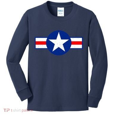 Retro US Army USA Star Logo Kids Long Sleeve Shirt