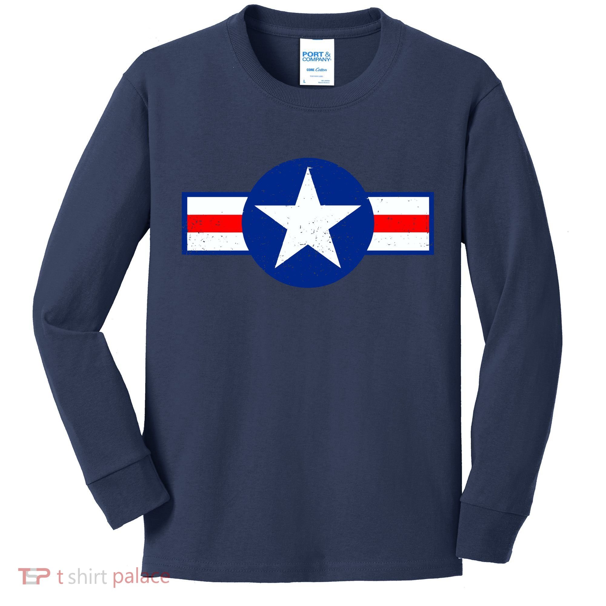 Retro US Army USA Star Logo Kids Long Sleeve Shirt
