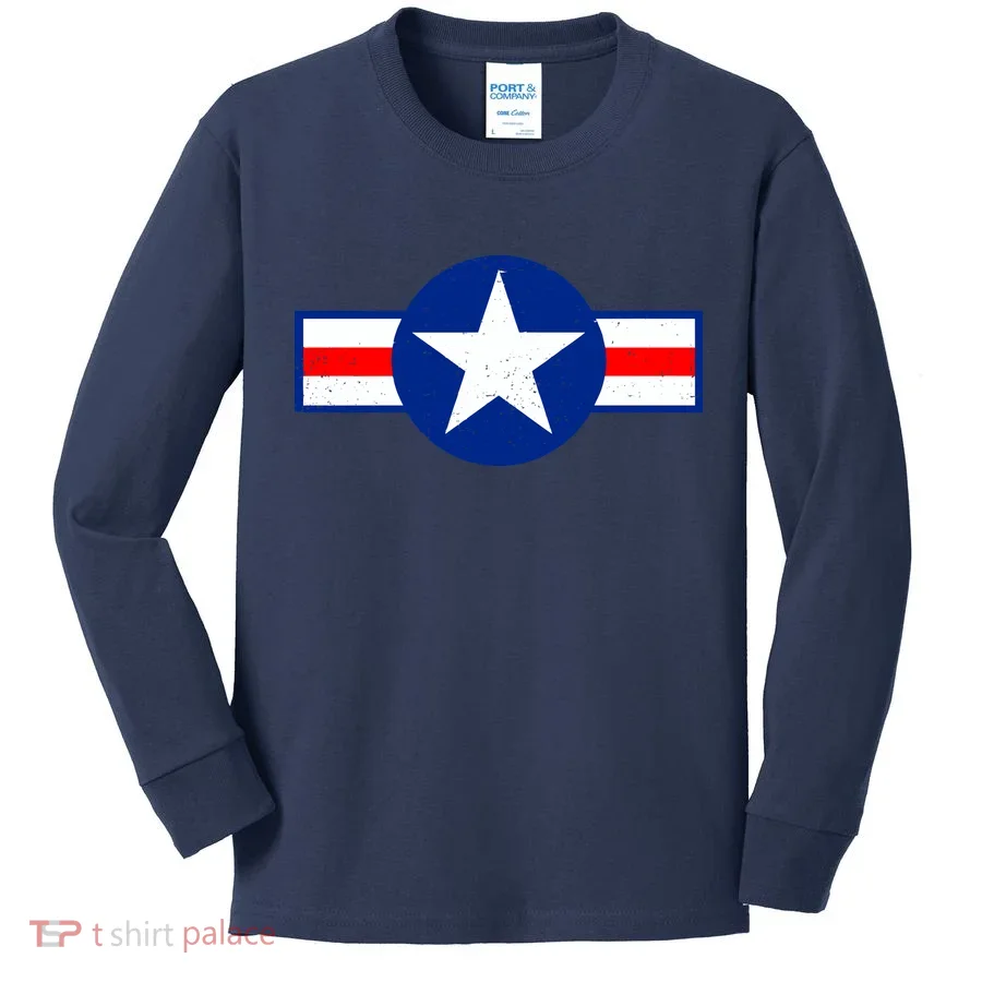 Retro US Army USA Star Logo Kids Long Sleeve Shirt