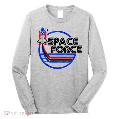 Retro USA American Space Force Emblem Long Sleeve Shirt