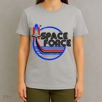 Retro USA American Space Force Emblem T-Shirt thumb 4