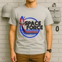 Retro USA American Space Force Emblem T-Shirt thumb 6