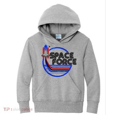 Retro USA American Space Force Emblem Kids Hoodie