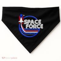 Retro USA American Space Force Emblem USA-Made Doggie Bandana thumb 0