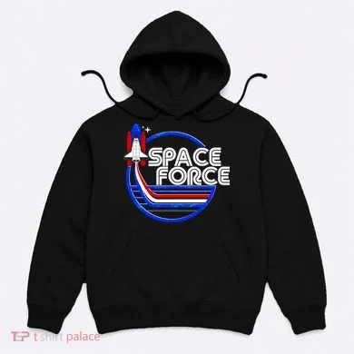 Retro USA American Space Force Emblem Hoodie