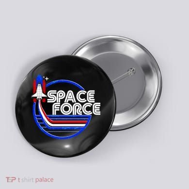 Retro USA American Space Force Emblem Button