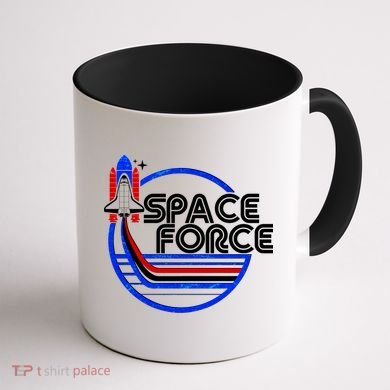 Retro USA American Space Force Emblem Coffee Mug back