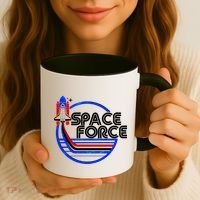 Retro USA American Space Force Emblem Coffee Mug thumb 3