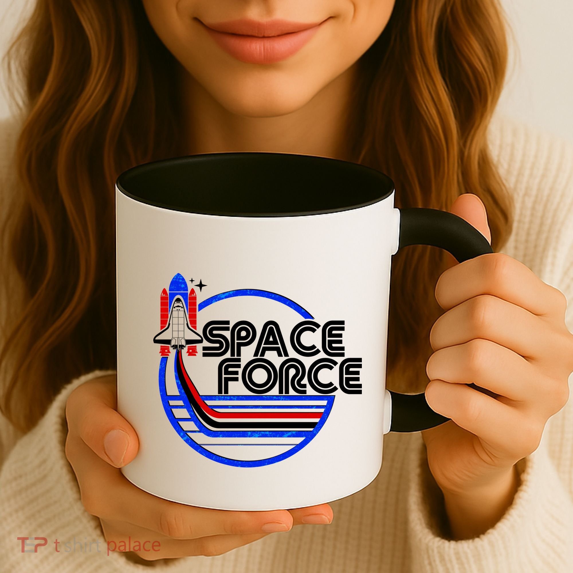 Retro USA American Space Force Emblem Coffee Mug