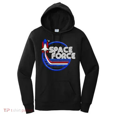 Retro USA American Space Force Emblem Women's Hoodie