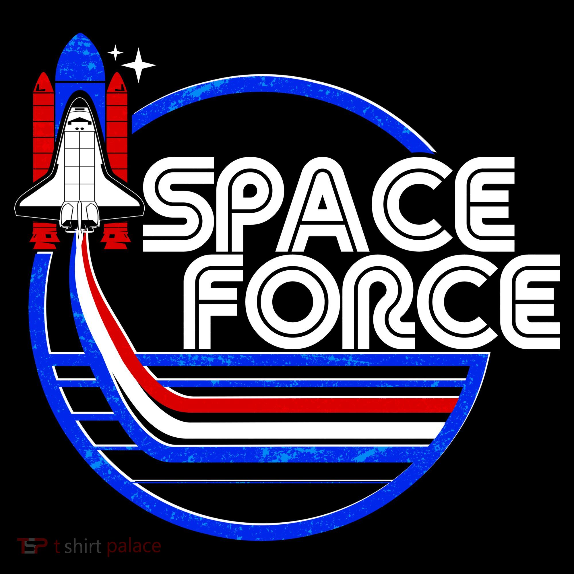 Retro USA American Space Force Emblem Ornament