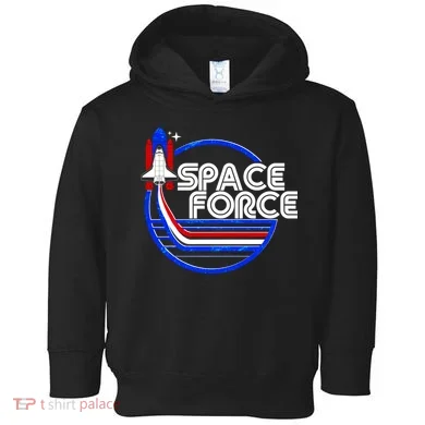 Retro USA American Space Force Emblem Toddler Hoodie