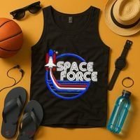 Retro USA American Space Force Emblem Tank Top thumb 4
