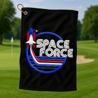 Retro USA American Space Force Emblem Golf Towel thumb 1