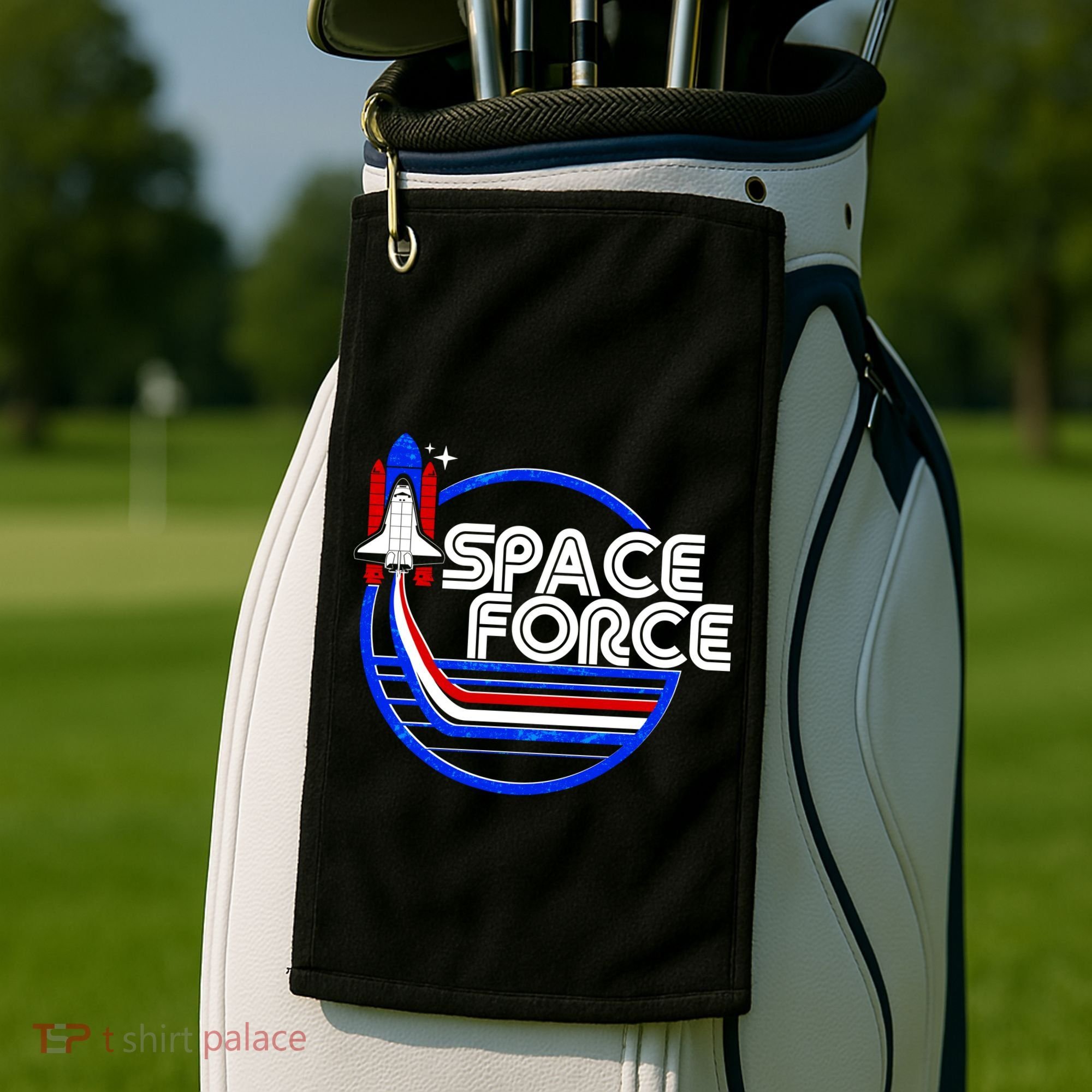 Retro USA American Space Force Emblem Golf Towel