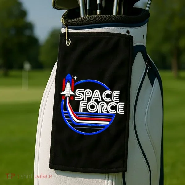 Retro USA American Space Force Emblem Golf Towel