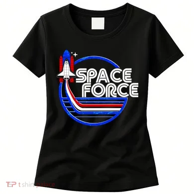 Retro USA American Space Force Emblem Women's T-Shirt