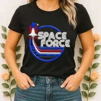 Retro USA American Space Force Emblem Women's T-Shirt thumb 2