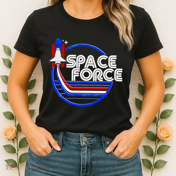 Retro USA American Space Force Emblem Women's T-Shirt