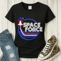 Retro USA American Space Force Emblem Women's T-Shirt thumb 3