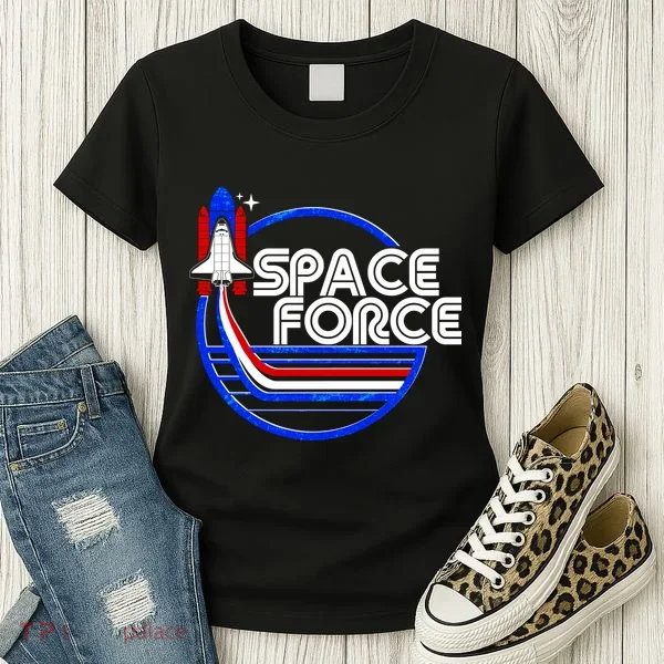 Retro USA American Space Force Emblem Women's T-Shirt