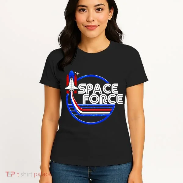 Retro USA American Space Force Emblem Women's T-Shirt