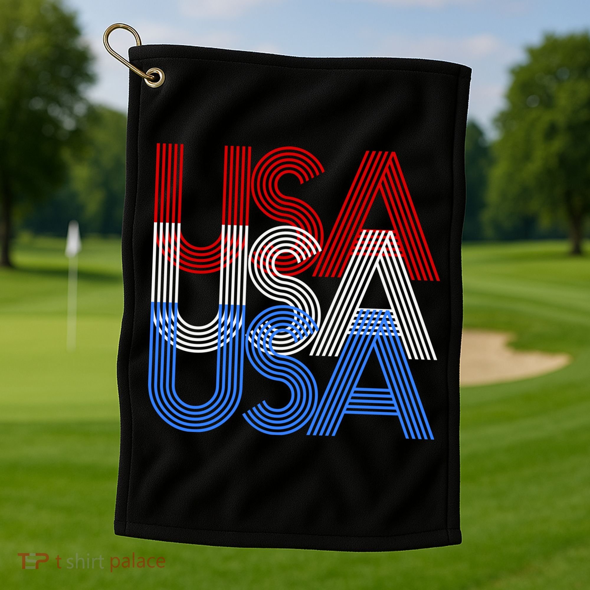 Retro USA Logo Golf Towel