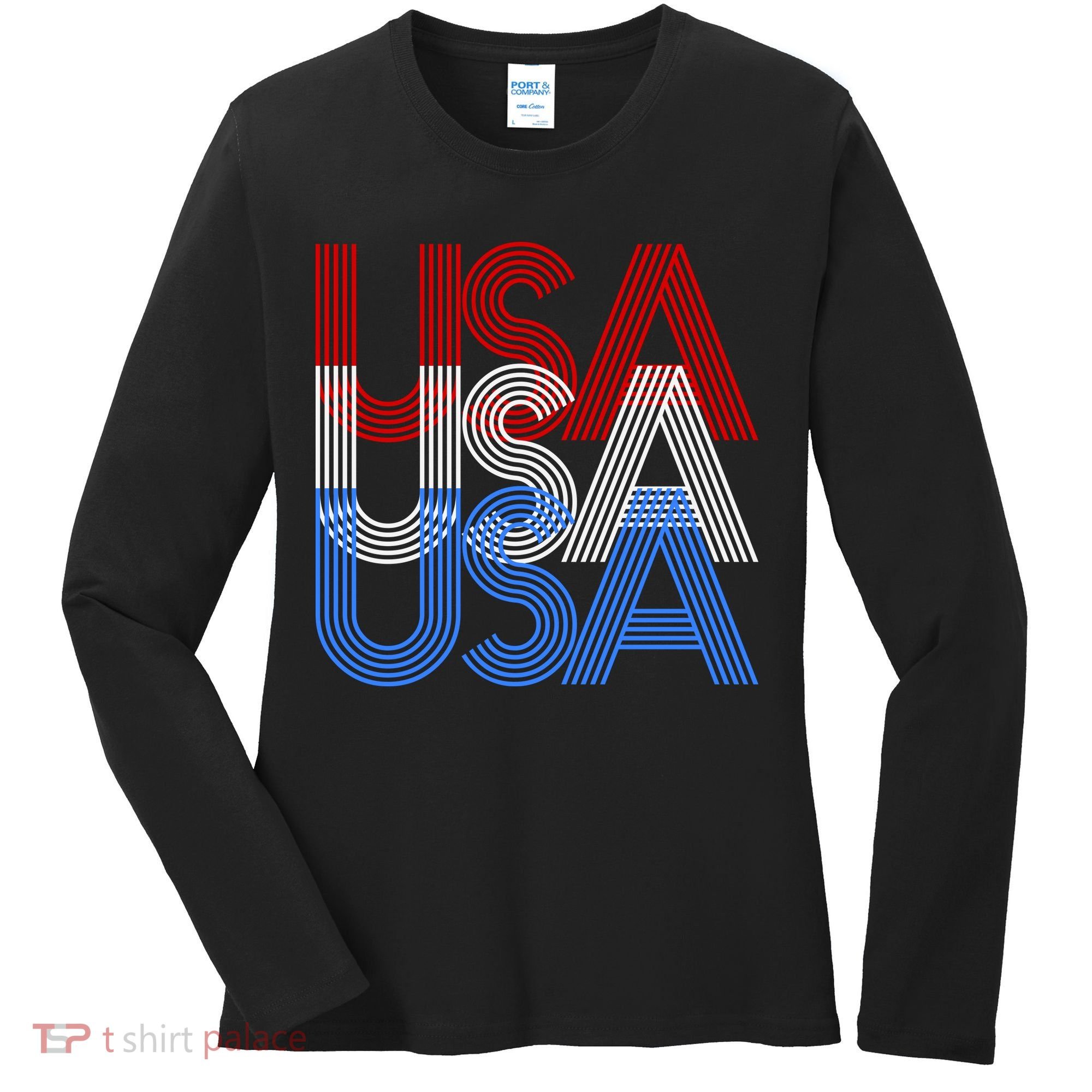 Retro USA Logo Women's Long Sleeve Shirt
