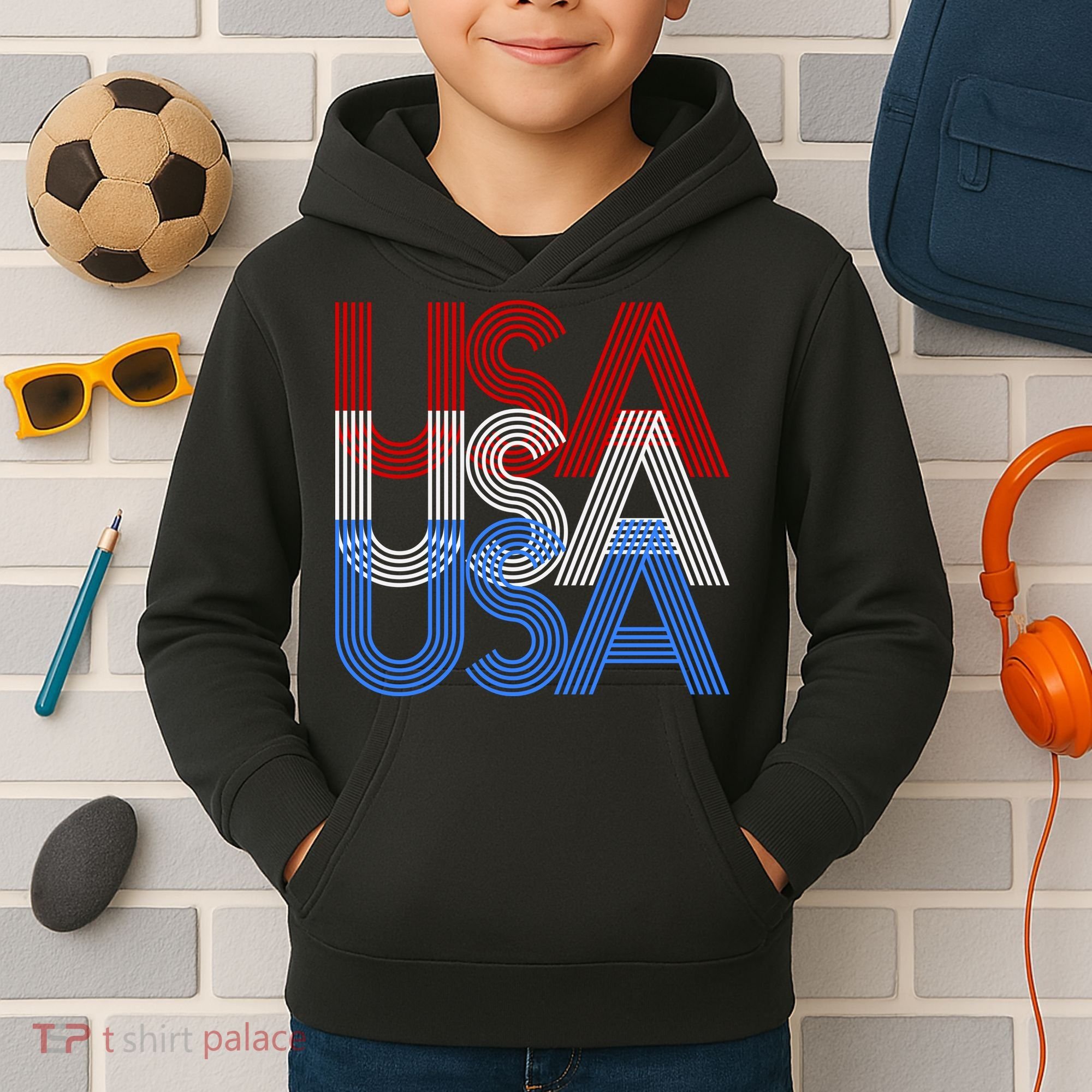 Retro USA Logo Kids Hoodie