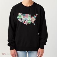Retro USA State Map of America Women's Sweatshirt thumb 0