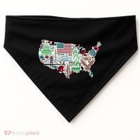 Retro USA State Map of America USA-Made Doggie Bandana thumb 0